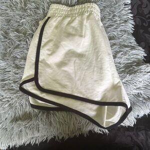 Women's white Shorts with Black Trim